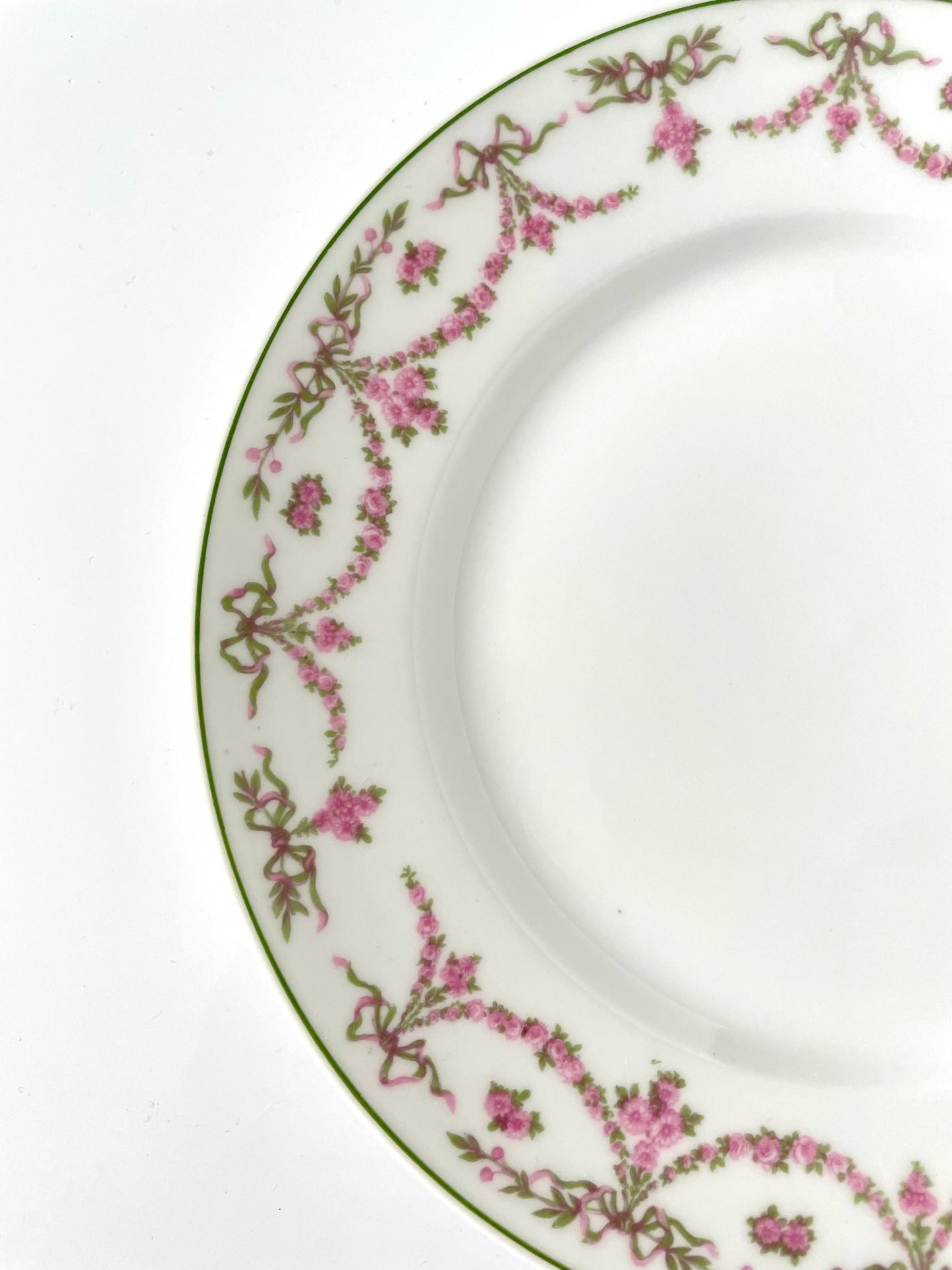 Set of 4 Dessert Plates by Ahrenfeldt, Limoges – Ribbon and Floral Garland Design (20th Century)