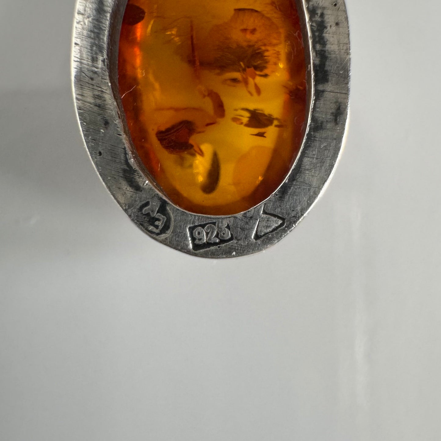 Art Nouveau Style Silver Spoon with Amber | Delicate Leaf Motif | Late 19th Century to Present