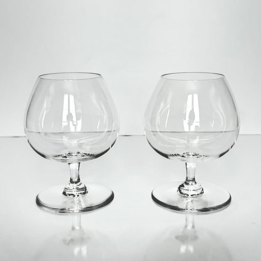 Baccarat crystal set of two cognac glasses, high brilliance and transparency