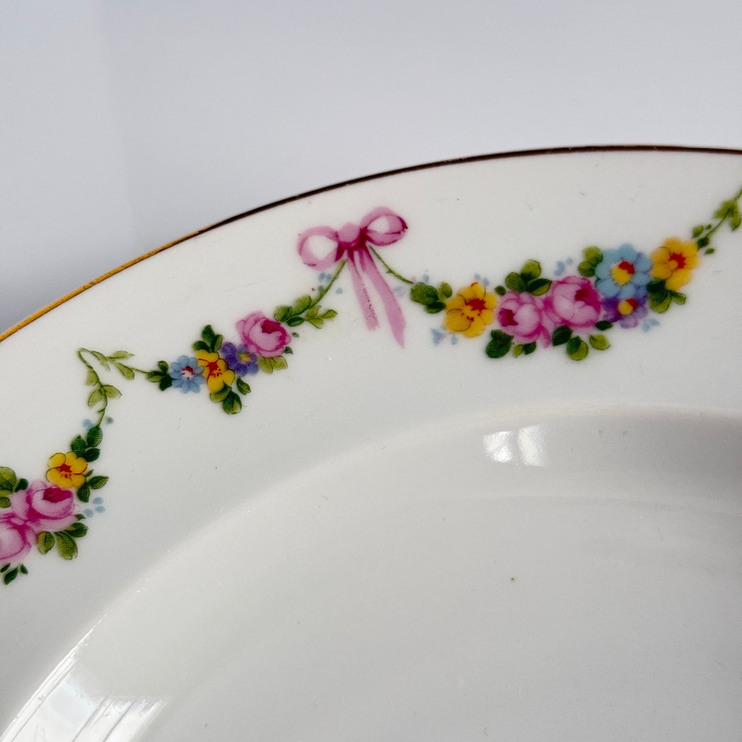 EPIAG Pirkenhammer Soup Plate | Ribbon & Floral Garland Motif | Early 20th-Century