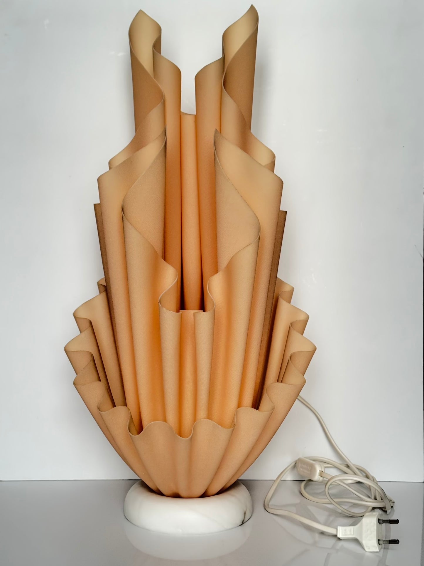 Georgia Jacob “Corolle” Lamp | Sculptural Resin & Marble Base | France, 1970s