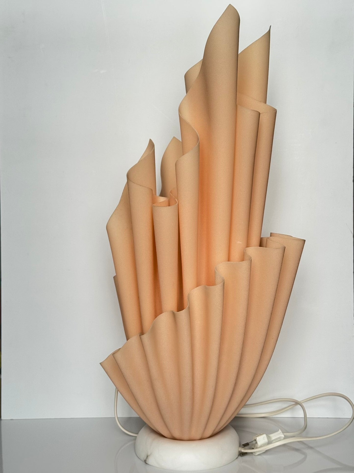 Georgia Jacob “Corolle” Lamp | Sculptural Resin & Marble Base | France, 1970s