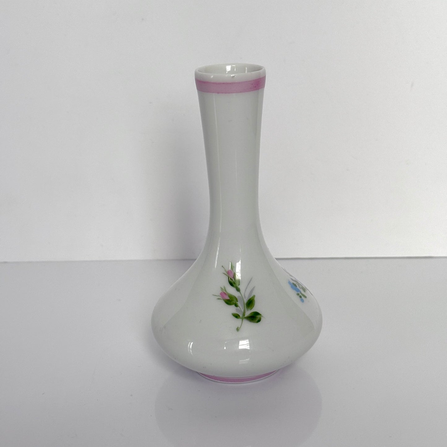 Limoges Hand-Painted Bud Vase (Soliflore) with Ribbon and Floral Motif | Vintage