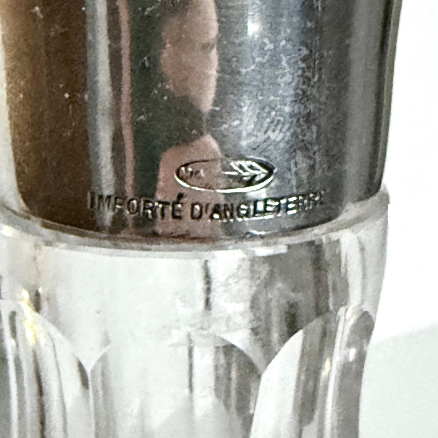 英国製 カットクリスタル デキャンタ 銀製カラー付 マッピン&ウェッブ | バーミンガム 1958–1959年