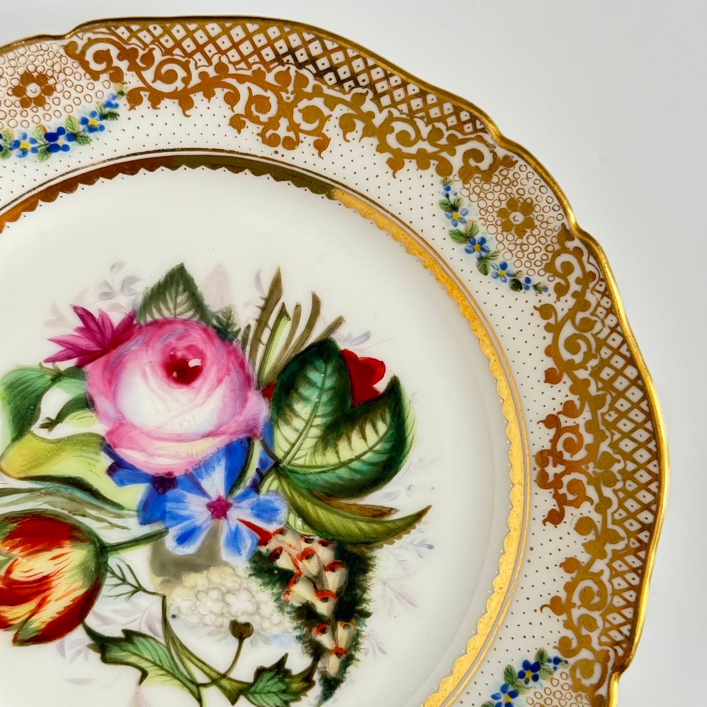 Hand-Painted Paris Porcelain Dessert Plate | Early 19th Century | Vieux Paris / Old Paris