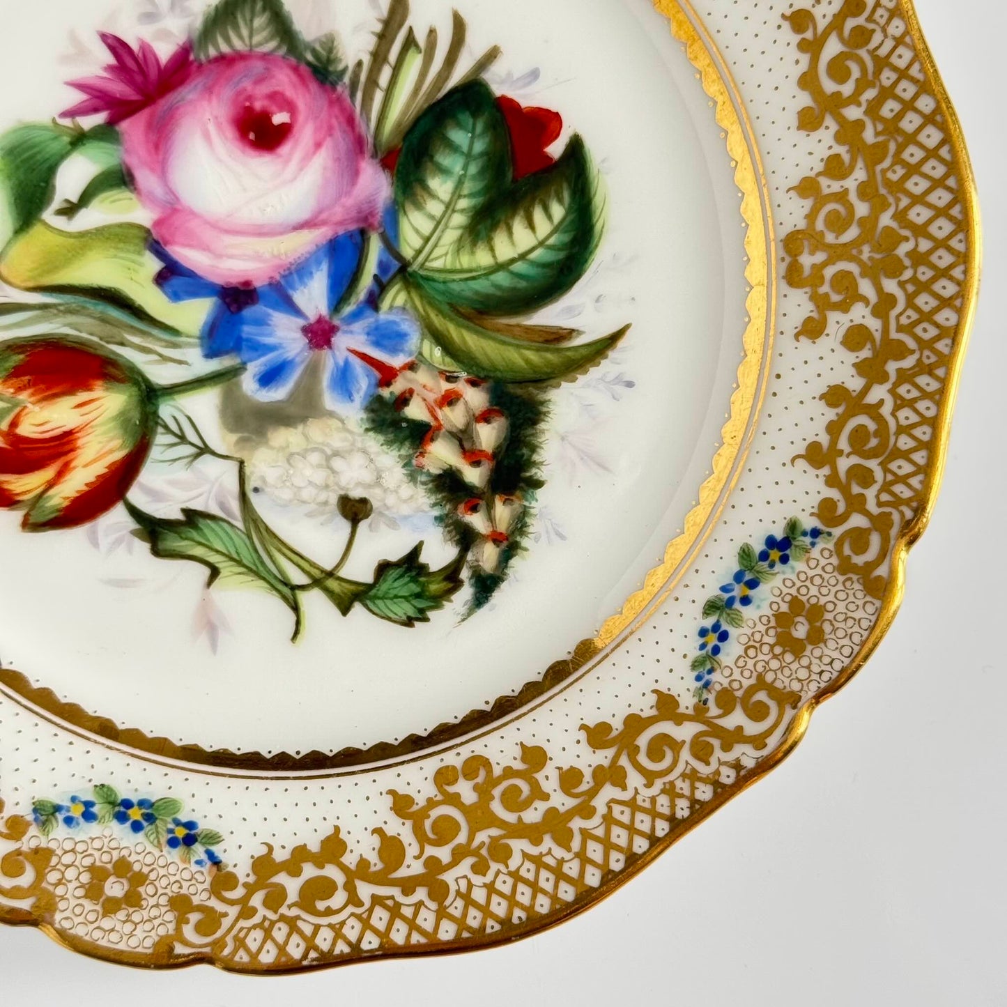 Hand-Painted Paris Porcelain Dessert Plate | Early 19th Century | Vieux Paris / Old Paris