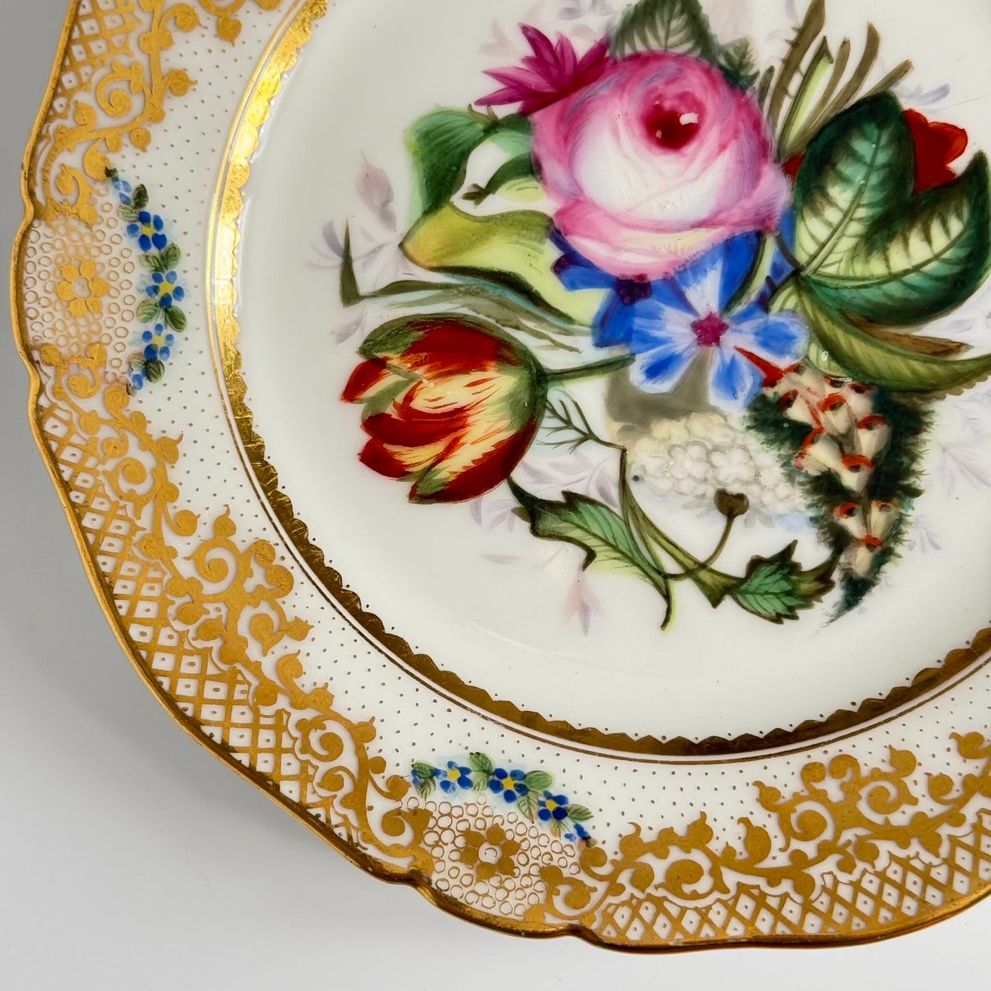Hand-Painted Paris Porcelain Dessert Plate | Early 19th Century | Vieux Paris / Old Paris