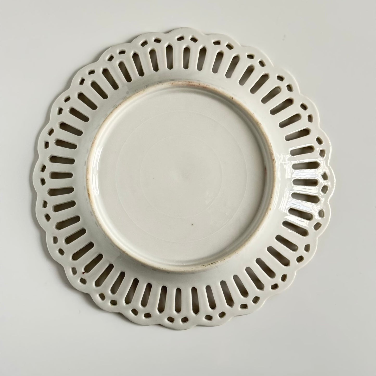 Pair of Pierced Porcelain Plates with Rose Decoration | Late 19th–Early 20th Century