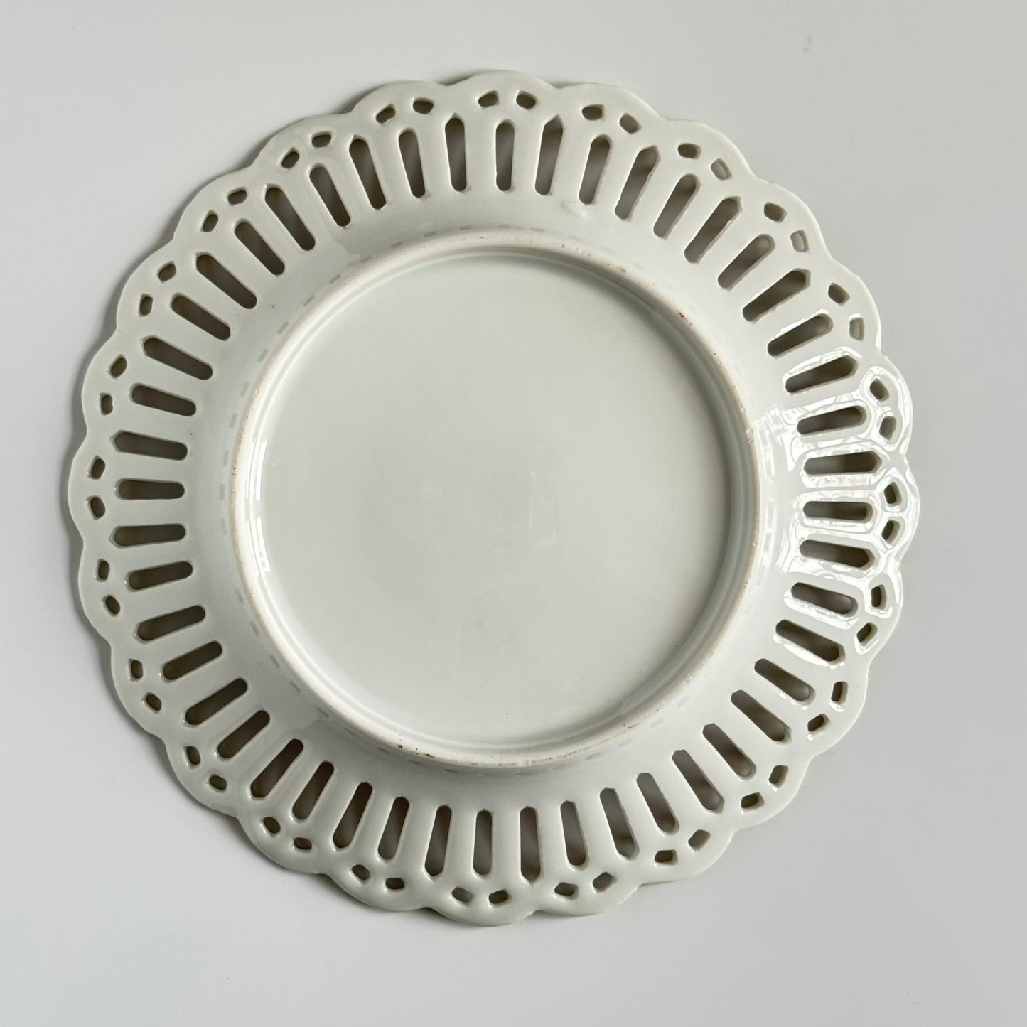 Pair of Pierced Porcelain Plates with Rose Decoration | Late 19th–Early 20th Century