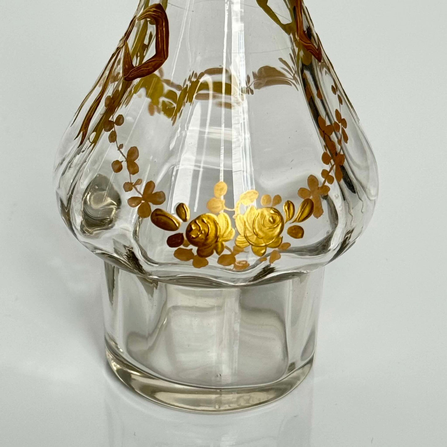 Silver Plate Cruet Set by Armand Frénais | Crystal with Gilt Ribbon & Floral Motifs | Late 19th – Early 20th Century