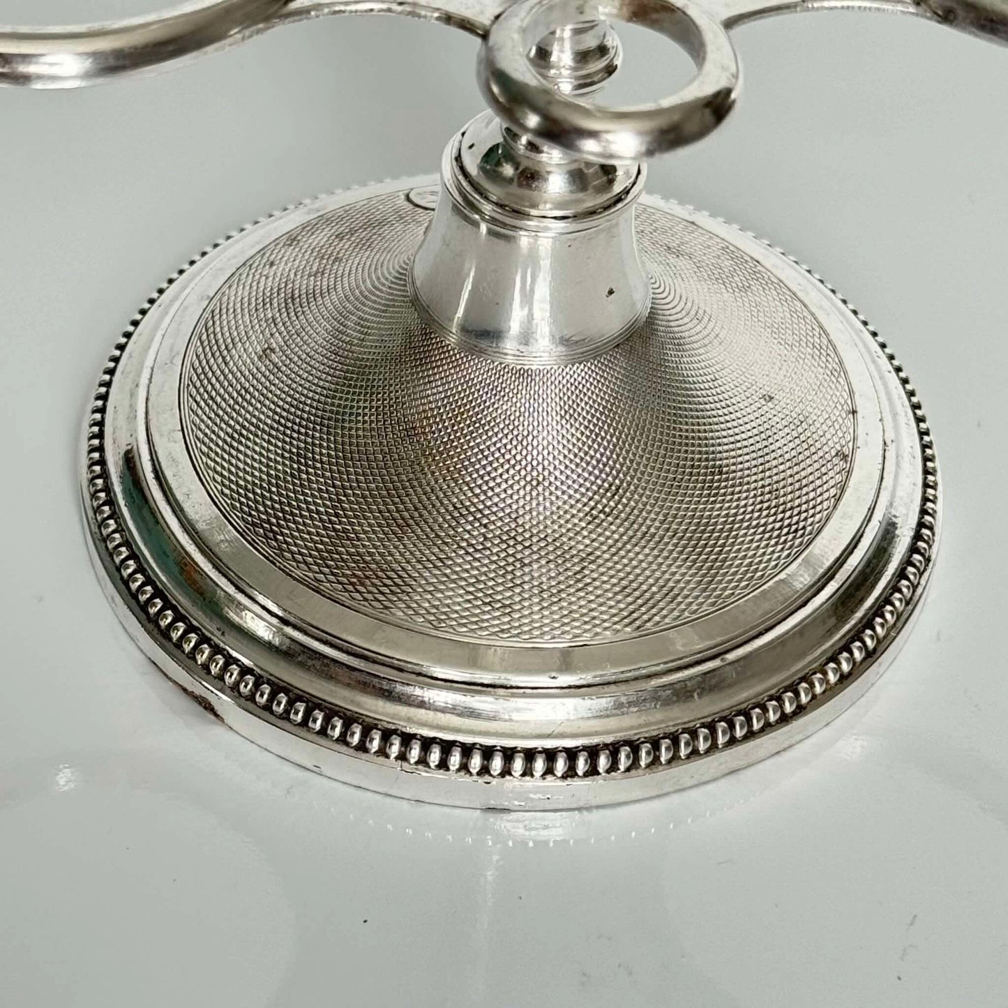 Silver Plate Cruet Set by Armand Frénais | Crystal with Gilt Ribbon & Floral Motifs | Late 19th – Early 20th Century