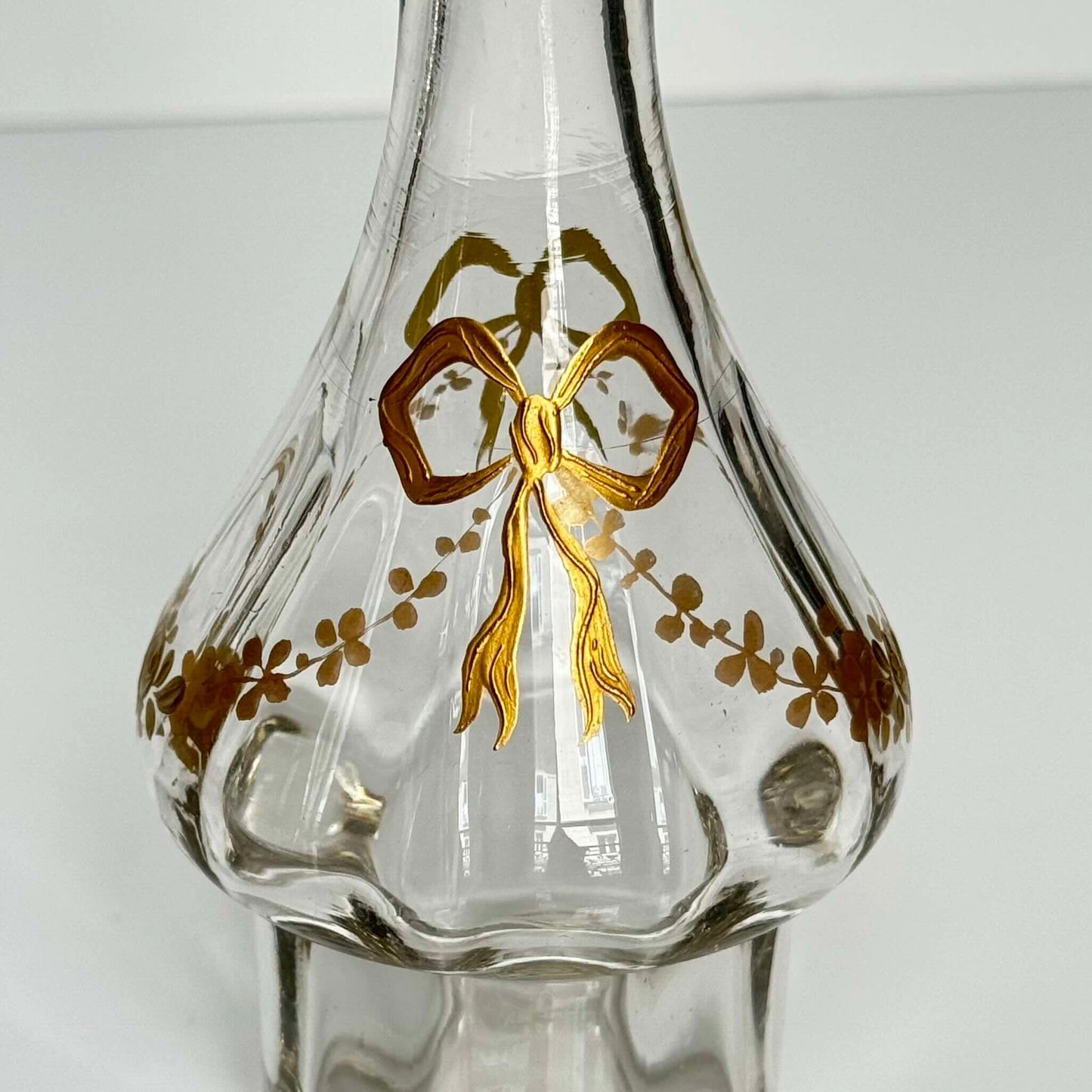 Silver Plate Cruet Set by Armand Frénais | Crystal with Gilt Ribbon & Floral Motifs | Late 19th – Early 20th Century