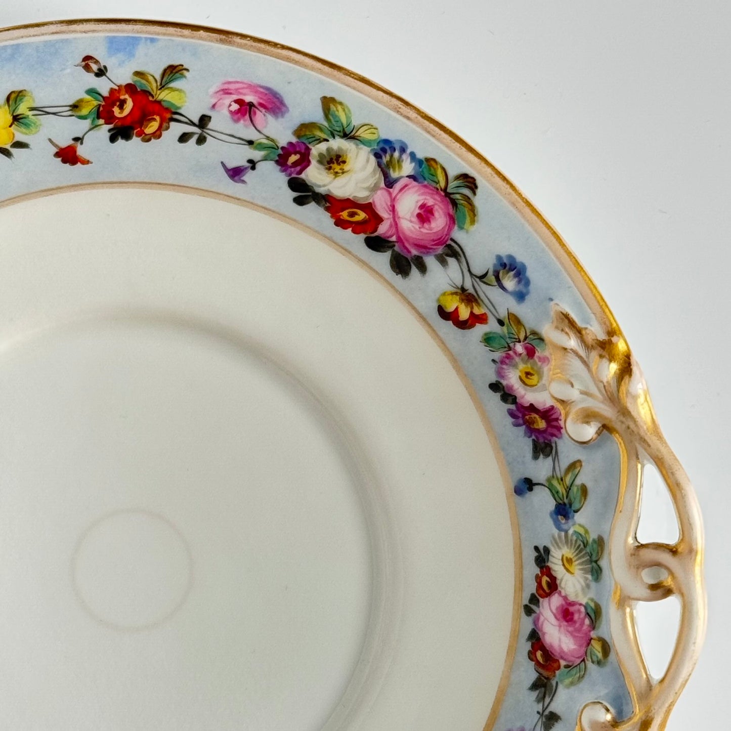 Hand-Painted Paris Porcelain Cake Plate | Vieux Paris / Old Paris | Early 19th Century