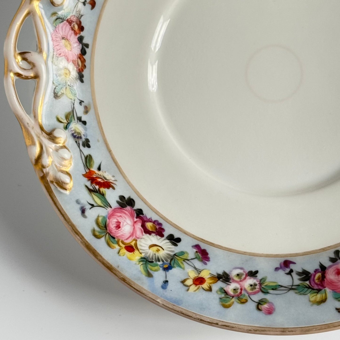 Hand-Painted Paris Porcelain Cake Plate | Vieux Paris / Old Paris | Early 19th Century