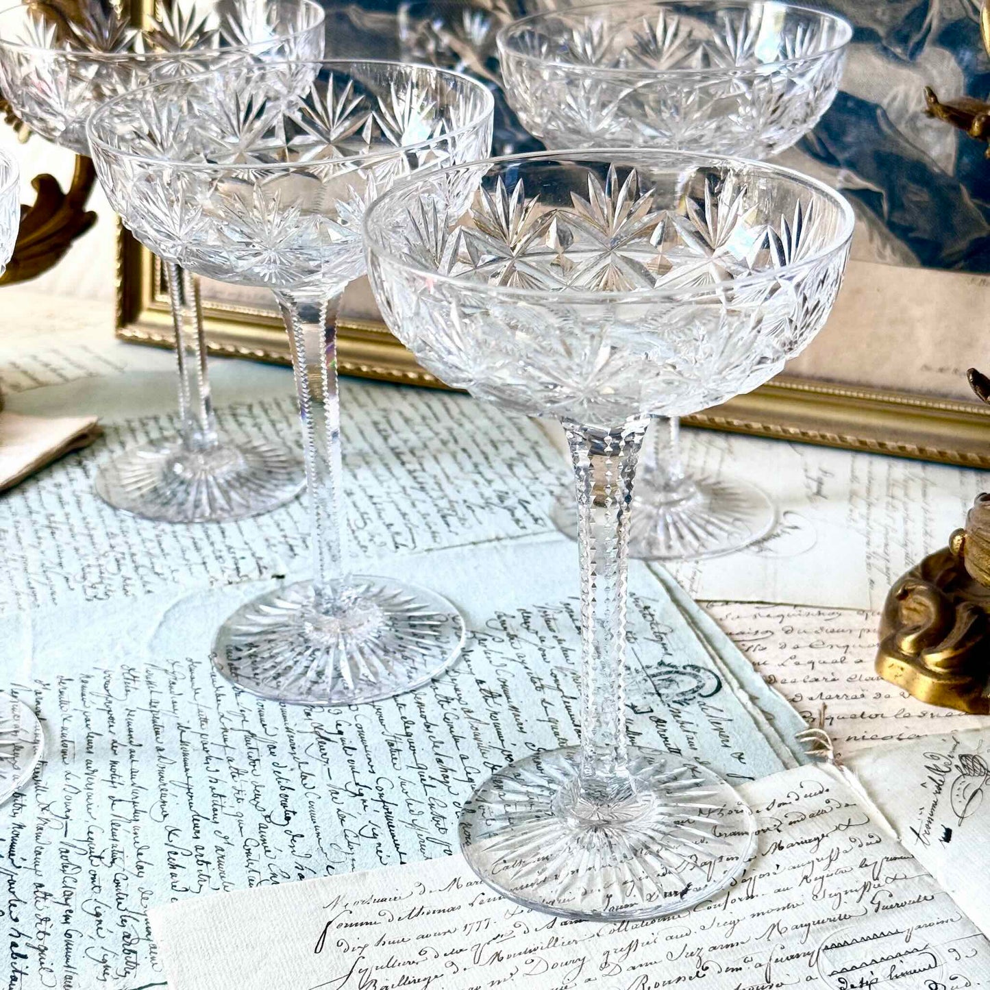 Saint-Louis Crystal Champagne Glass | Gavarni Pattern | Early 20th Century