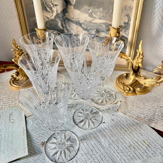 English: Saint-Louis crystal water glass, Tarn pattern, circa 1960s ; 日本語: サンルイ クリスタル ウォーターグラス 「タルン」パターン、1960年代頃 ; Français: Verre à eau en cristal Saint-Louis, modèle Tarn, années 1960