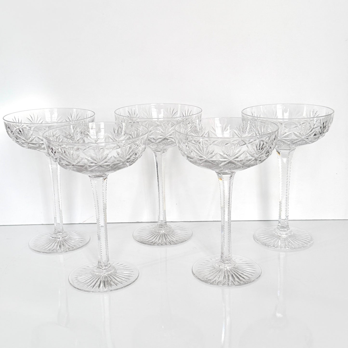 Saint-Louis crystal champagne glass, Gavarni model, early 20th century