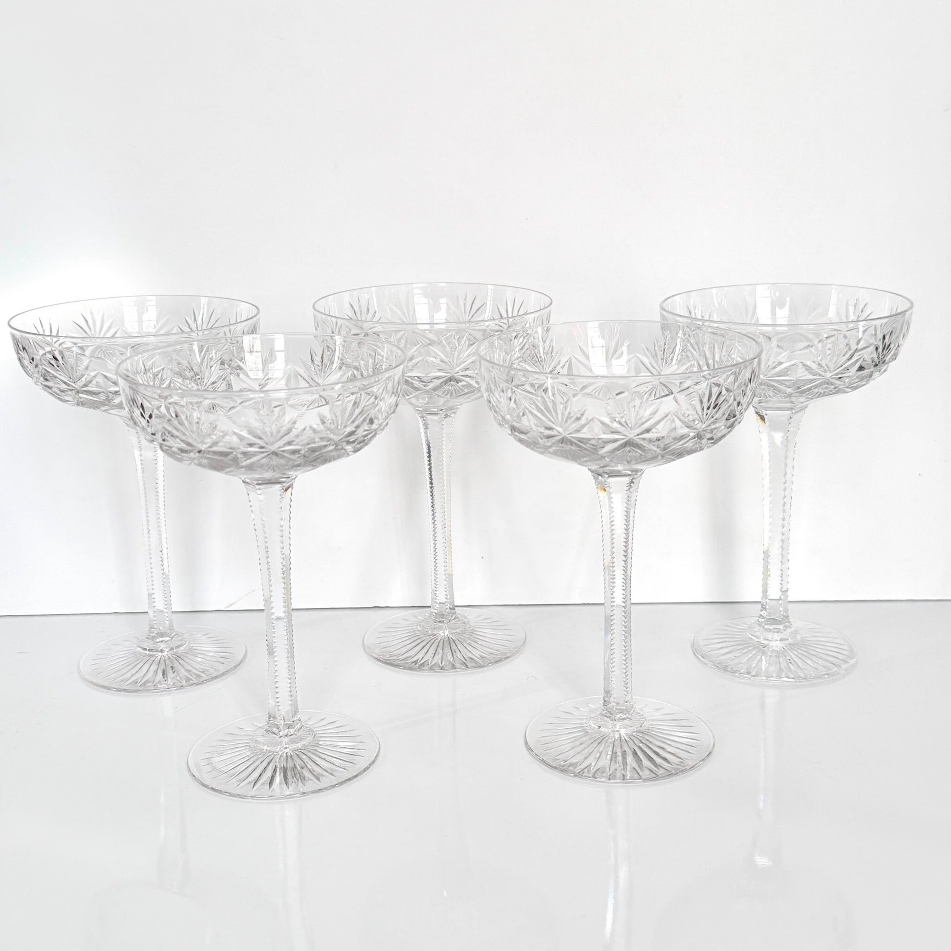 Saint-Louis crystal champagne glass, Gavarni model, early 20th century