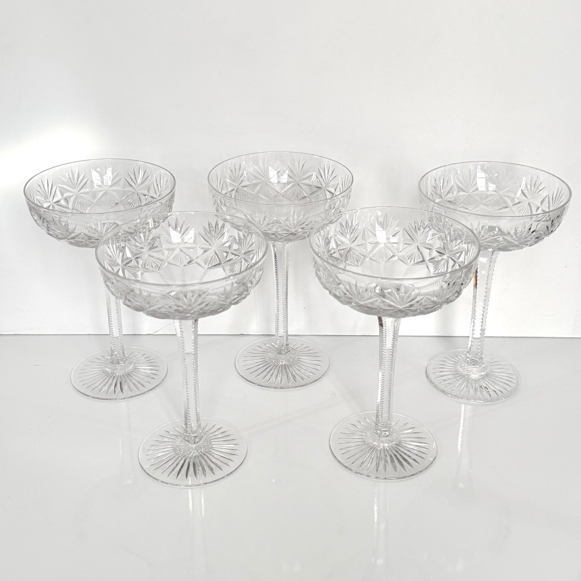 Saint-Louis crystal champagne glass, Gavarni model, early 20th century