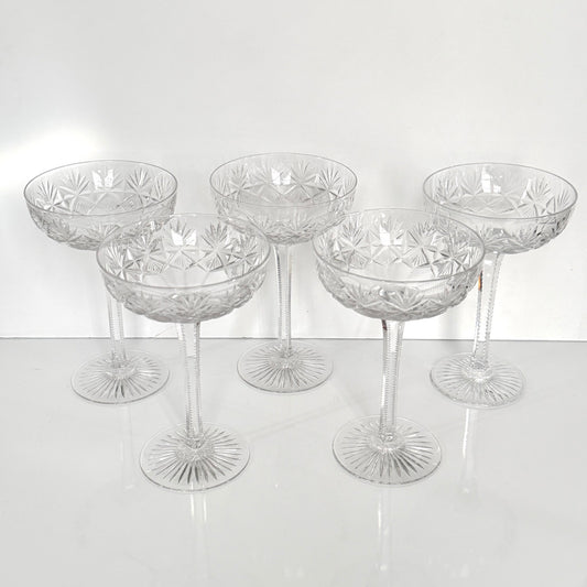 Saint-Louis crystal champagne glass, Gavarni model, early 20th century