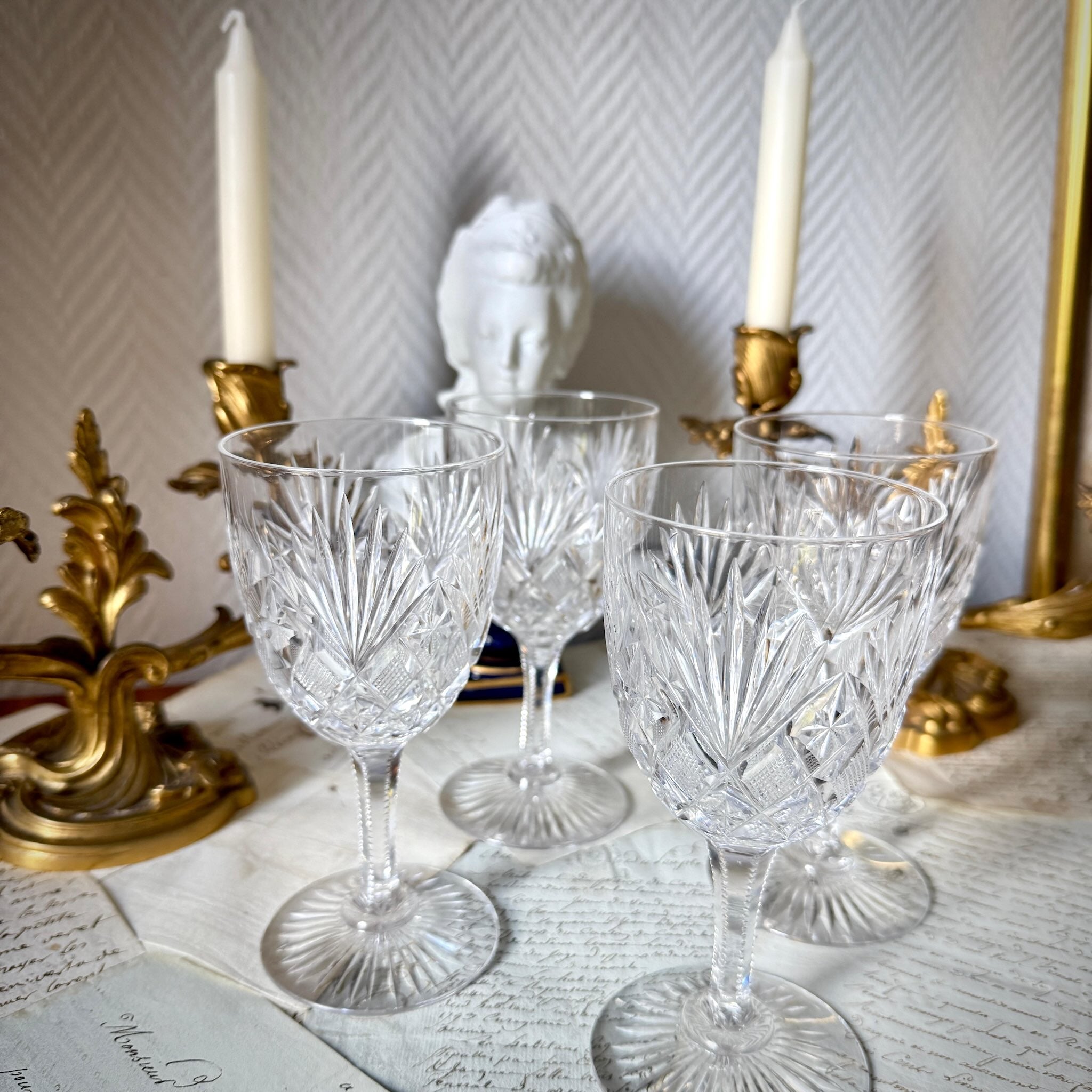 Saint-Louis Crystal Water Glass | Gavarni Pattern | Early 20th
