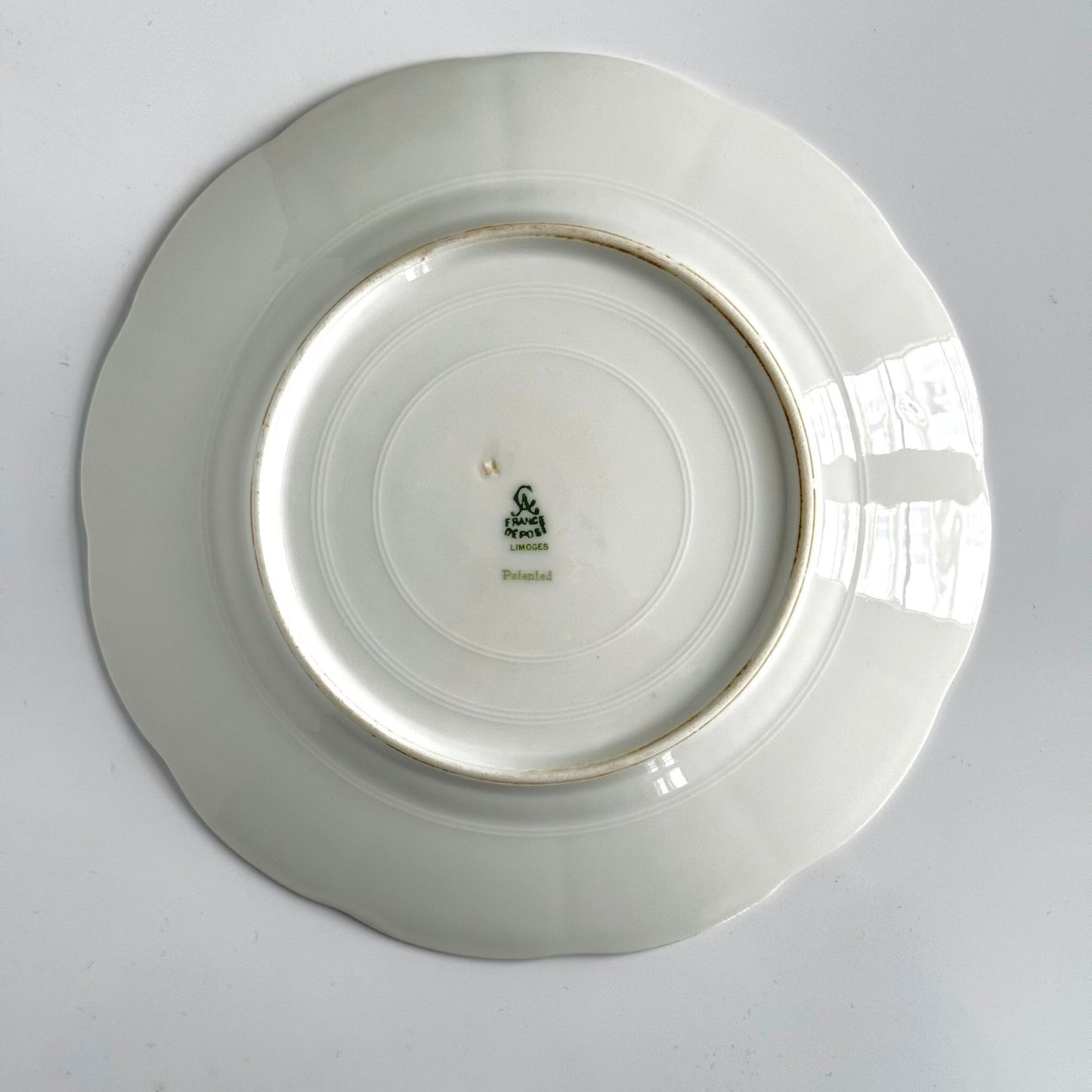 リモージュ磁器 デザートプレート 2枚セット Ahrenfeldt（アーレンフェルト）｜リボンと花のガーランド装飾 ｜19世紀末〜20世紀初頭 フランス