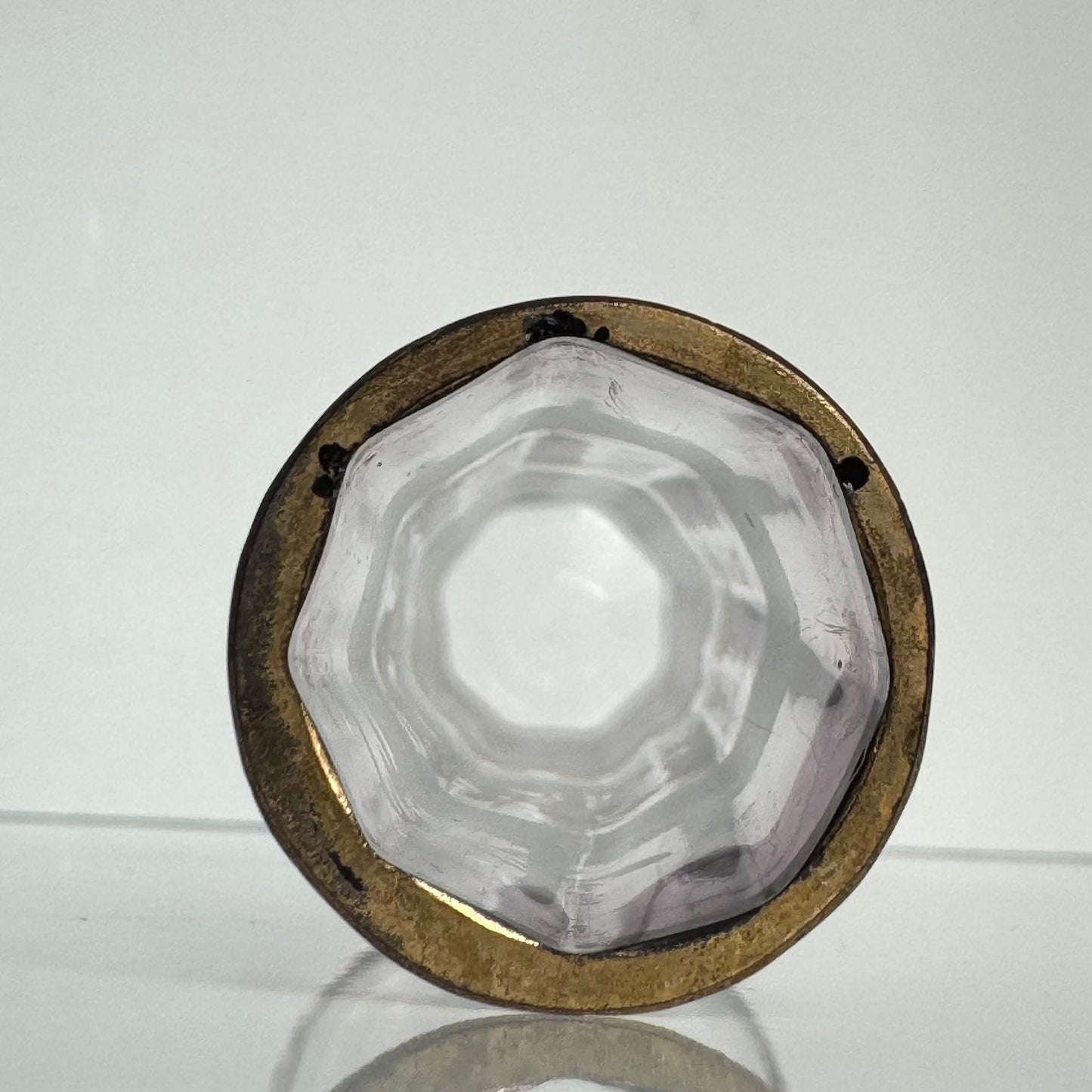 アンティーク パープルグラデーションの一輪挿し | 金彩のリボンと花の装飾 | 19世紀後半〜20世紀初頭