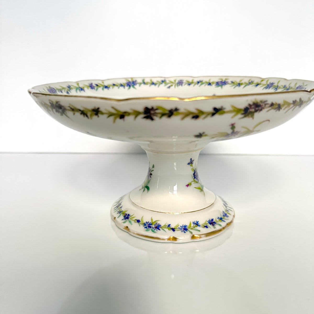Compotier en Porcelaine de Paris – Décor de Bleuets
