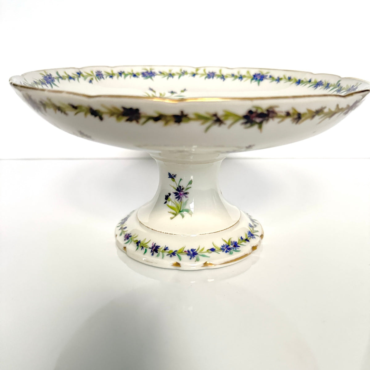 Compotier en Porcelaine de Paris – Décor de Bleuets