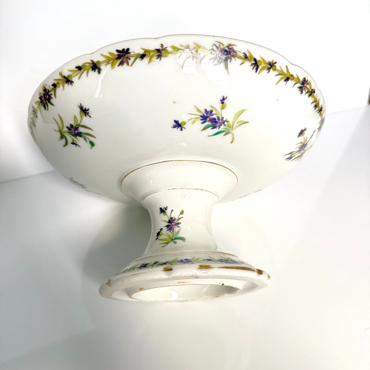 Compotier en Porcelaine de Paris – Décor de Bleuets