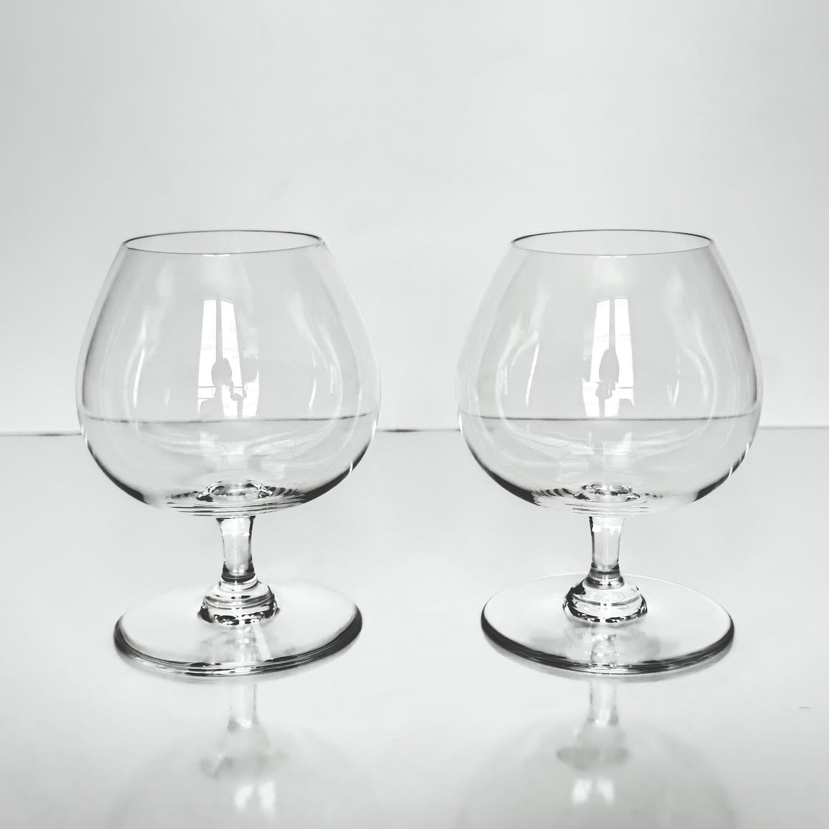 Baccarat crystal set of two cognac glasses, high brilliance and transparency