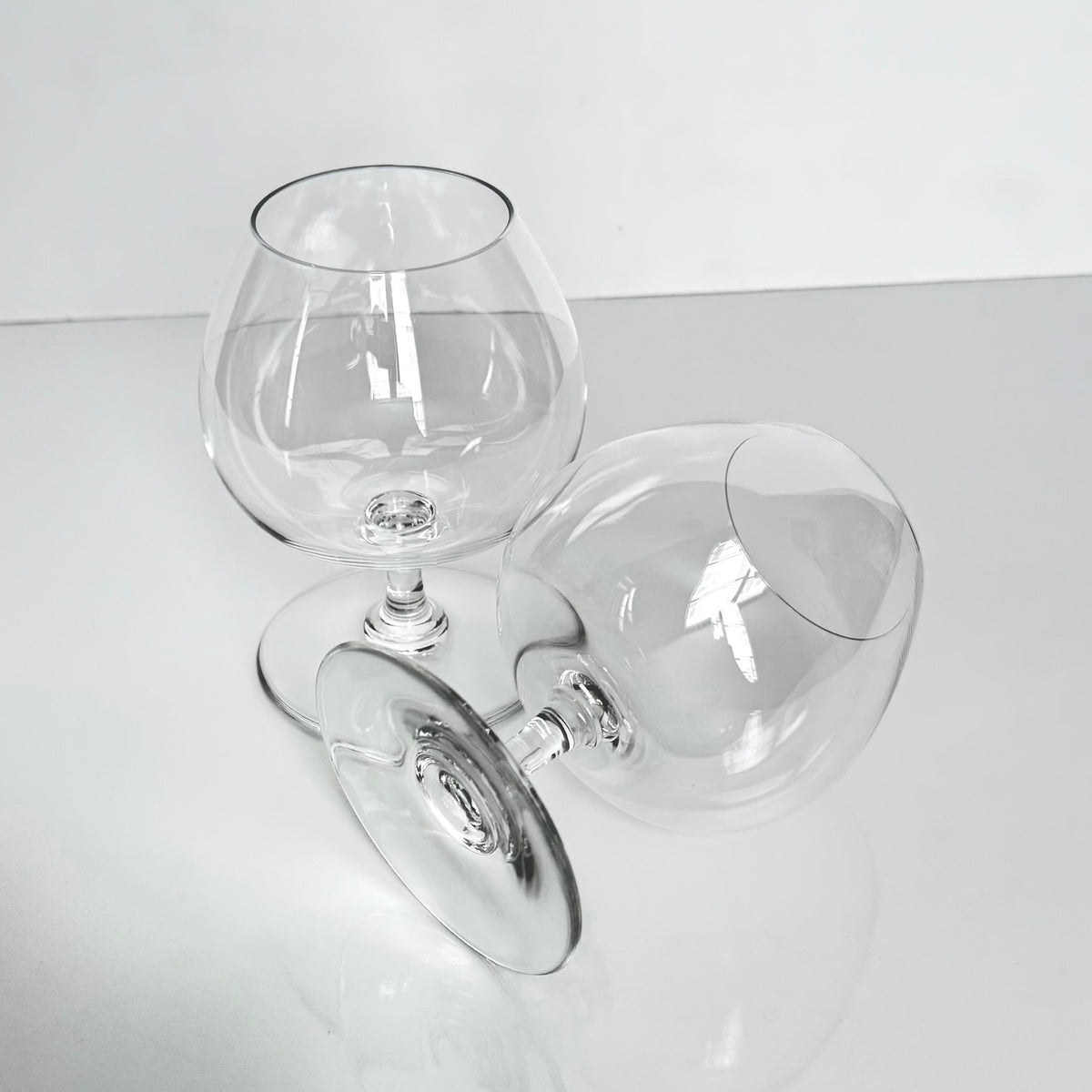 Baccarat crystal set of two cognac glasses, high brilliance and transparency