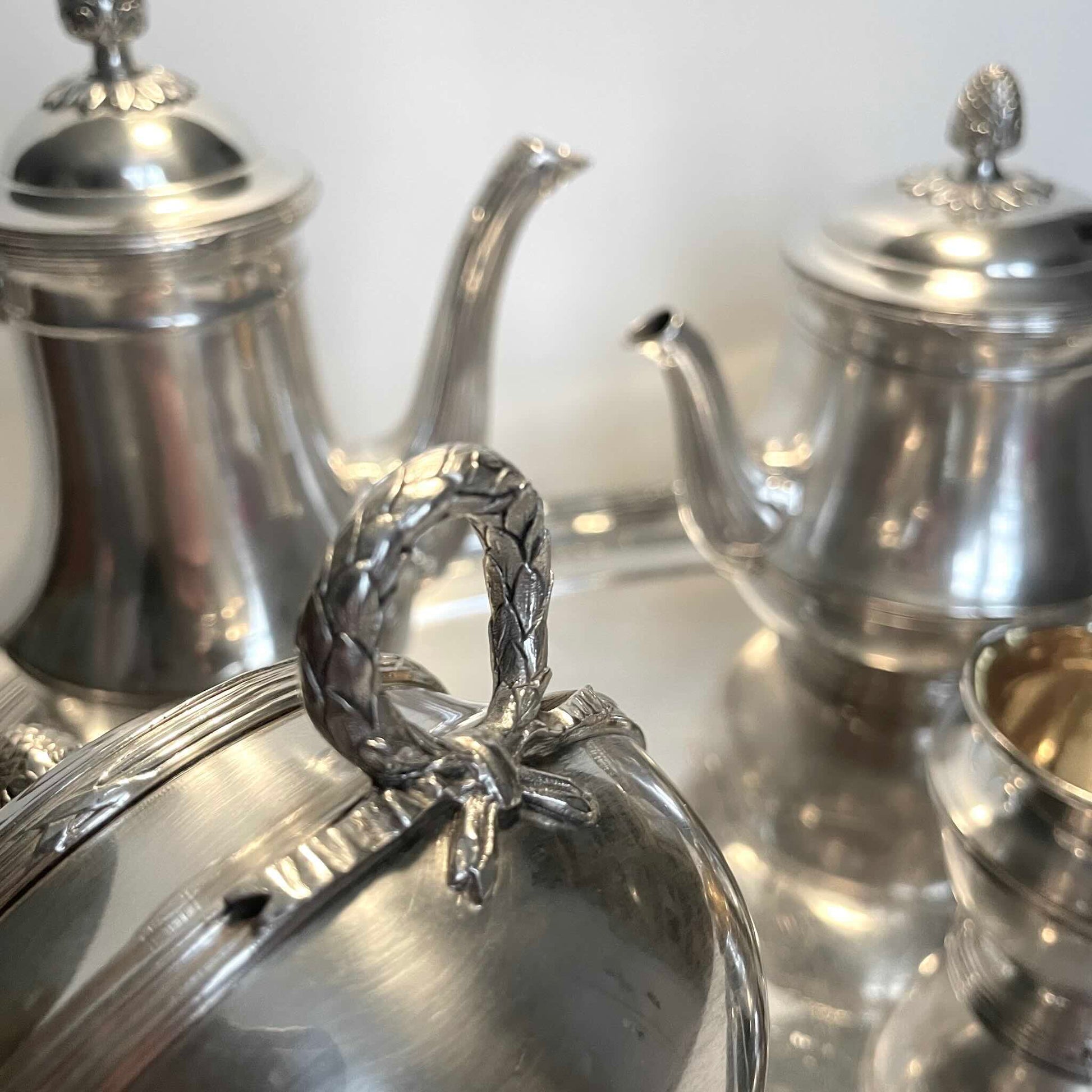 SERVICE À THÉ, CAFÉ - GALLIA / CHRISTOFLE - Style LOUIS XVI , Rubans SERVICE À THÉ, CAFÉ - GALLIA / CHRISTOFLE - Style LOUIS XVI , Rubans
