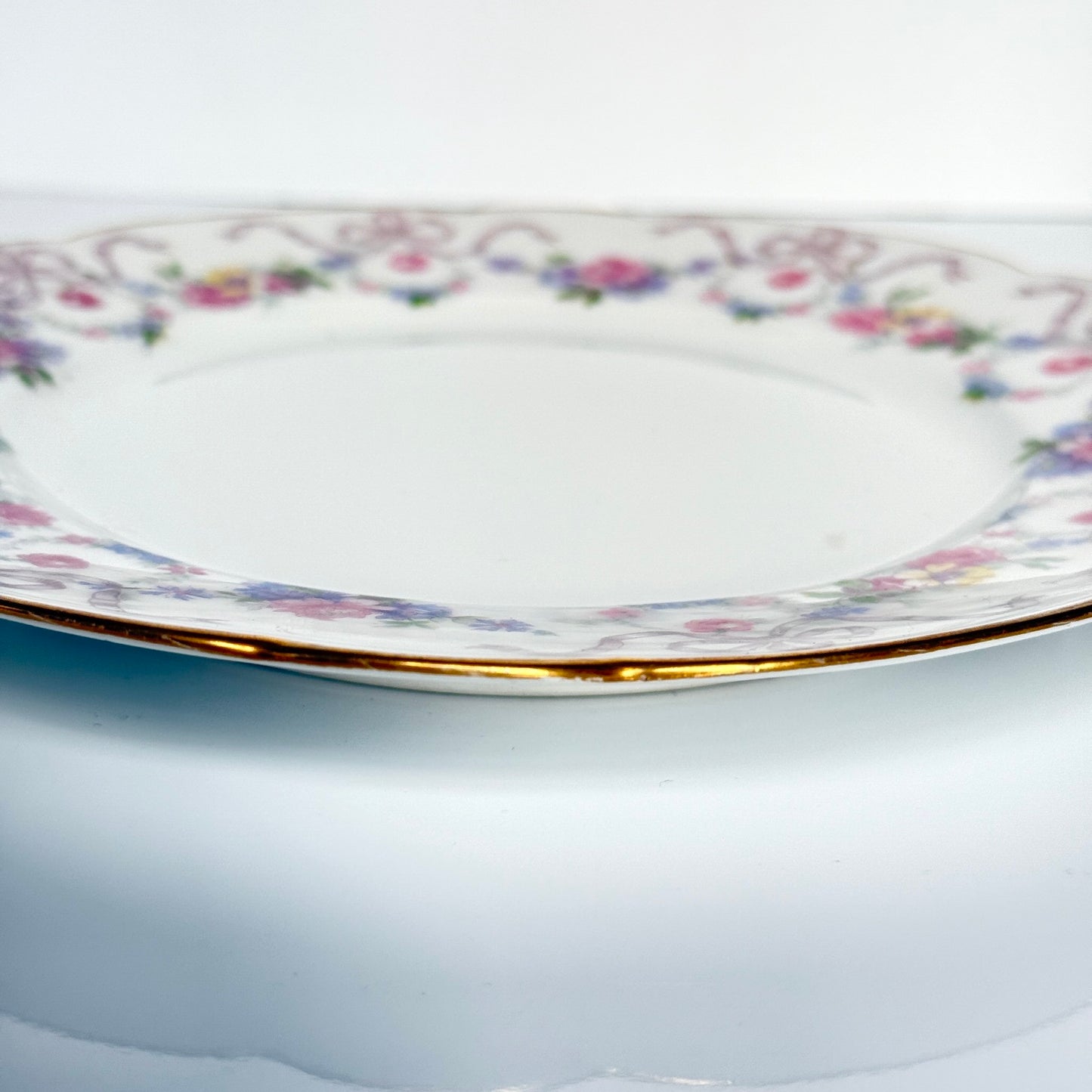 リモージュ磁器 デザートプレート ガーランド＆リボン模様「オールド・ベルナルド」D&C（デリニエール＆シー）19世紀末 フランス