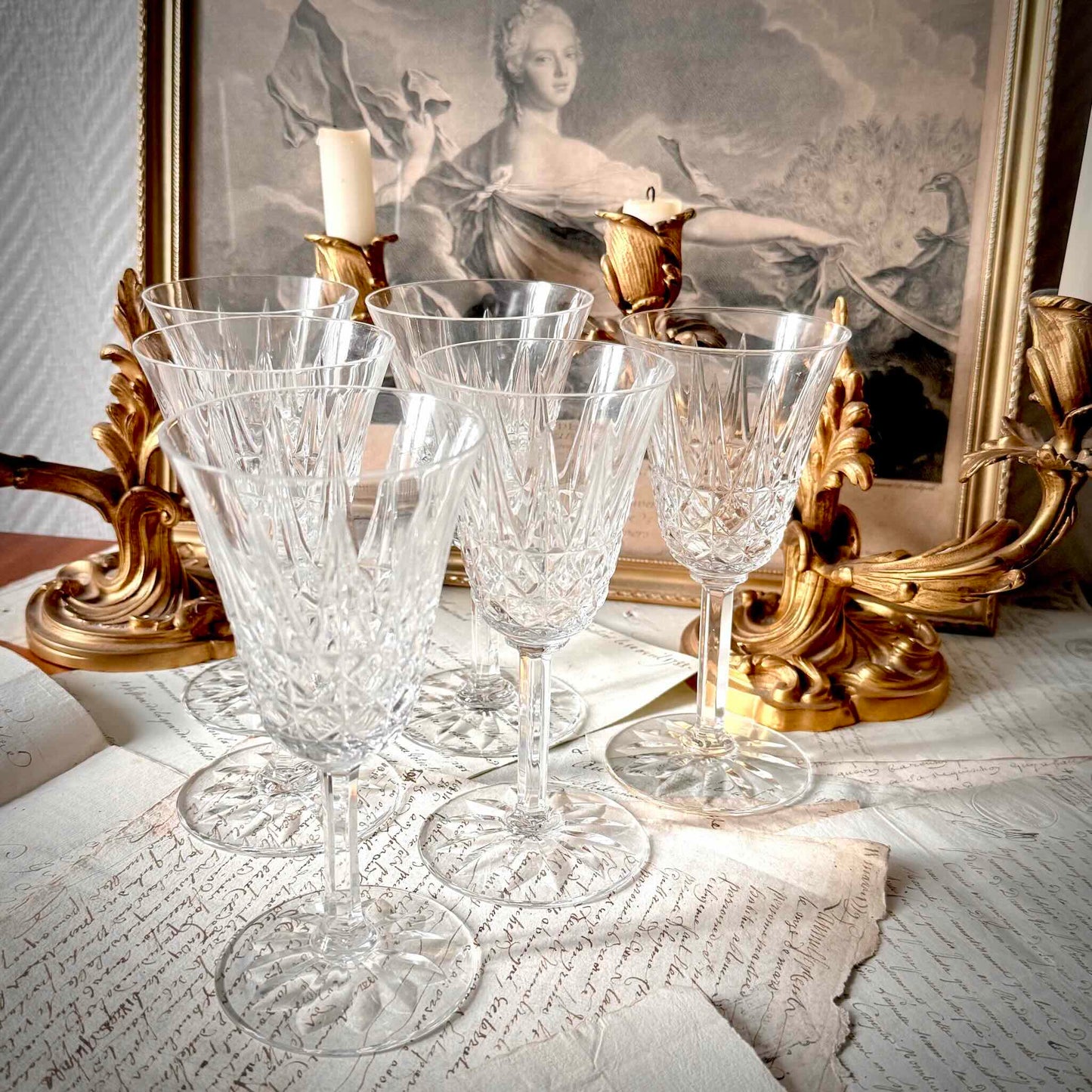 Saint-Louis crystal wine glass, Tarn pattern, circa 1960s
