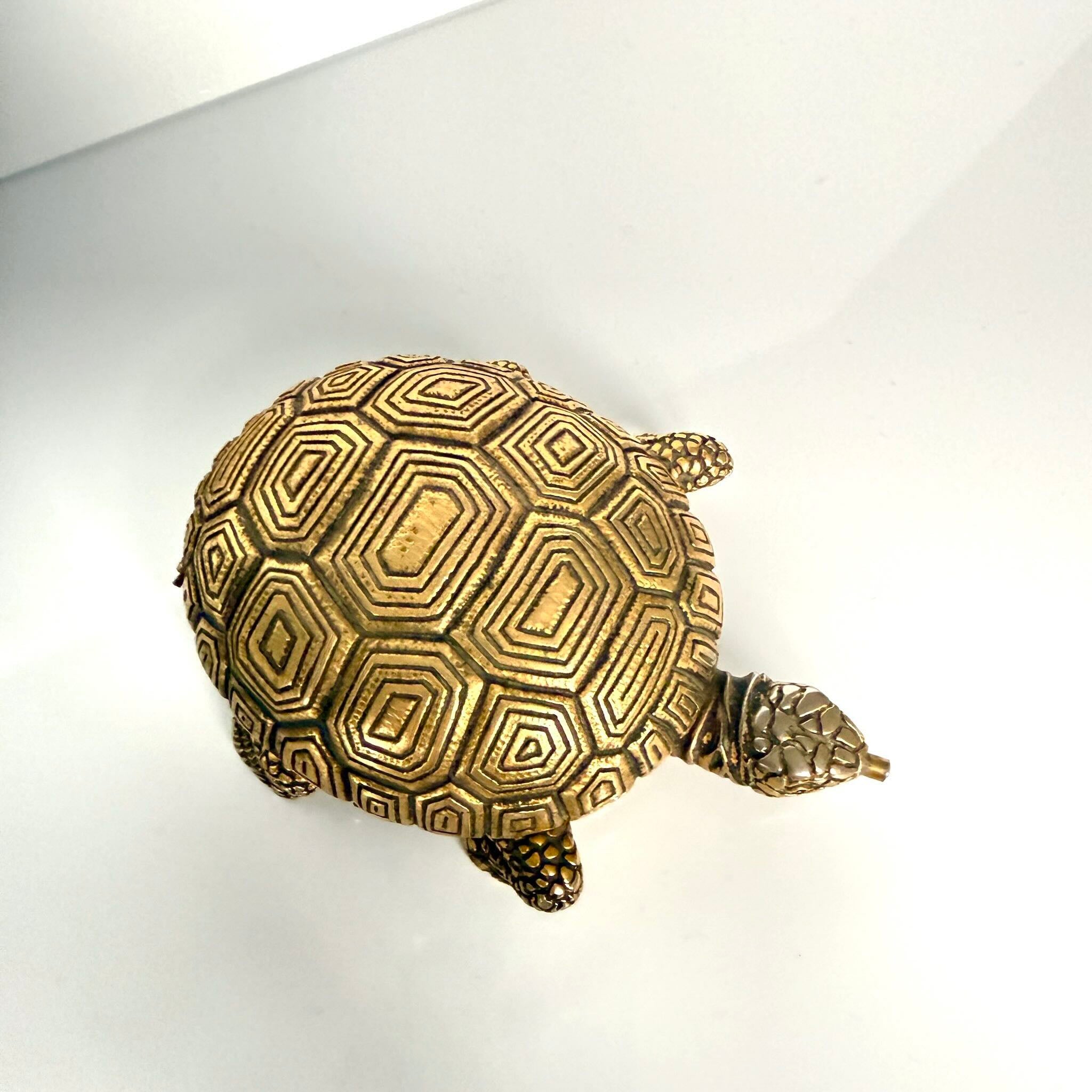 Vintage Lancel Gilded Bronze Turtle Alarm Clock | 1950s – Brococo