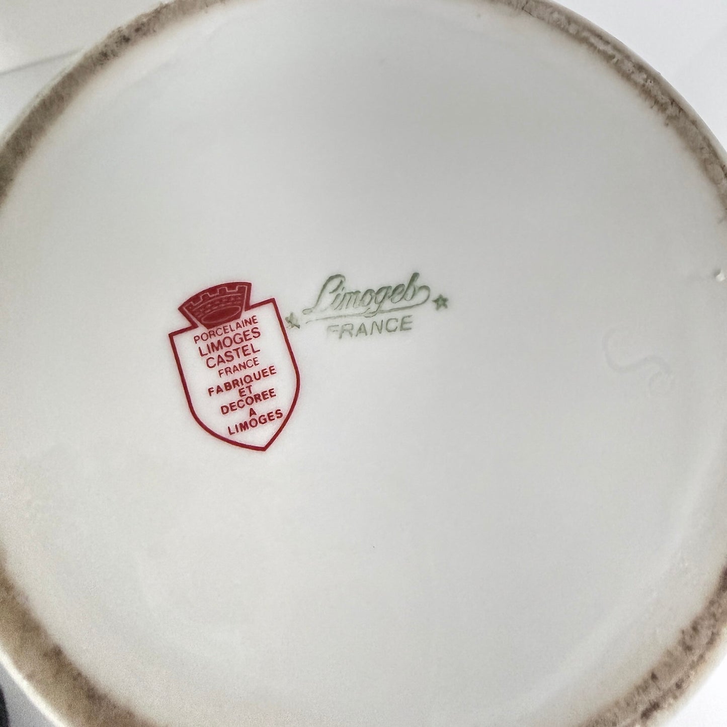 Vintage Limoges Castel Porcelain Apothecary Jar – Floral Medallions & Gilt Scrolls