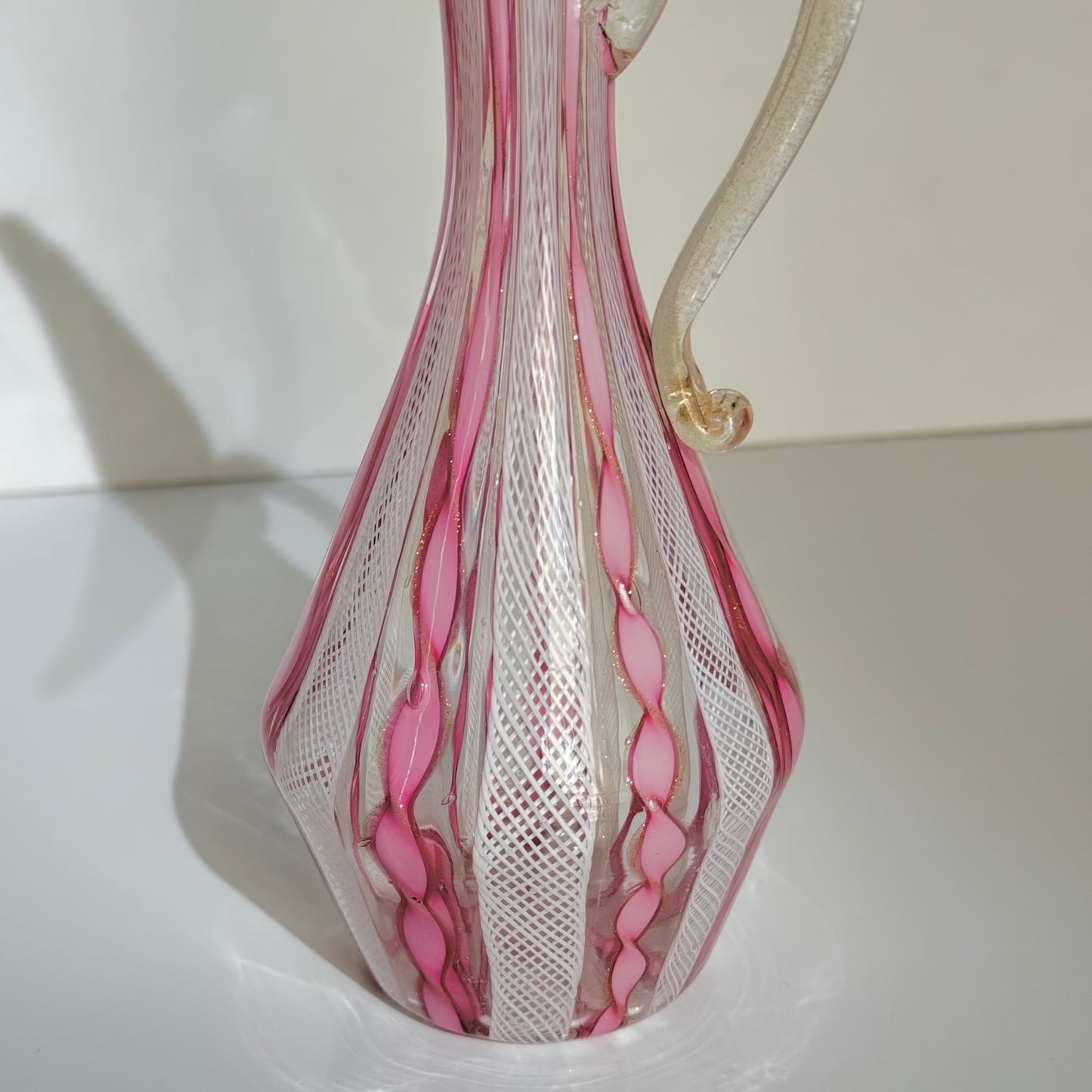 Vase Aiguière en Verre de Murano 2 – Technique Latticino