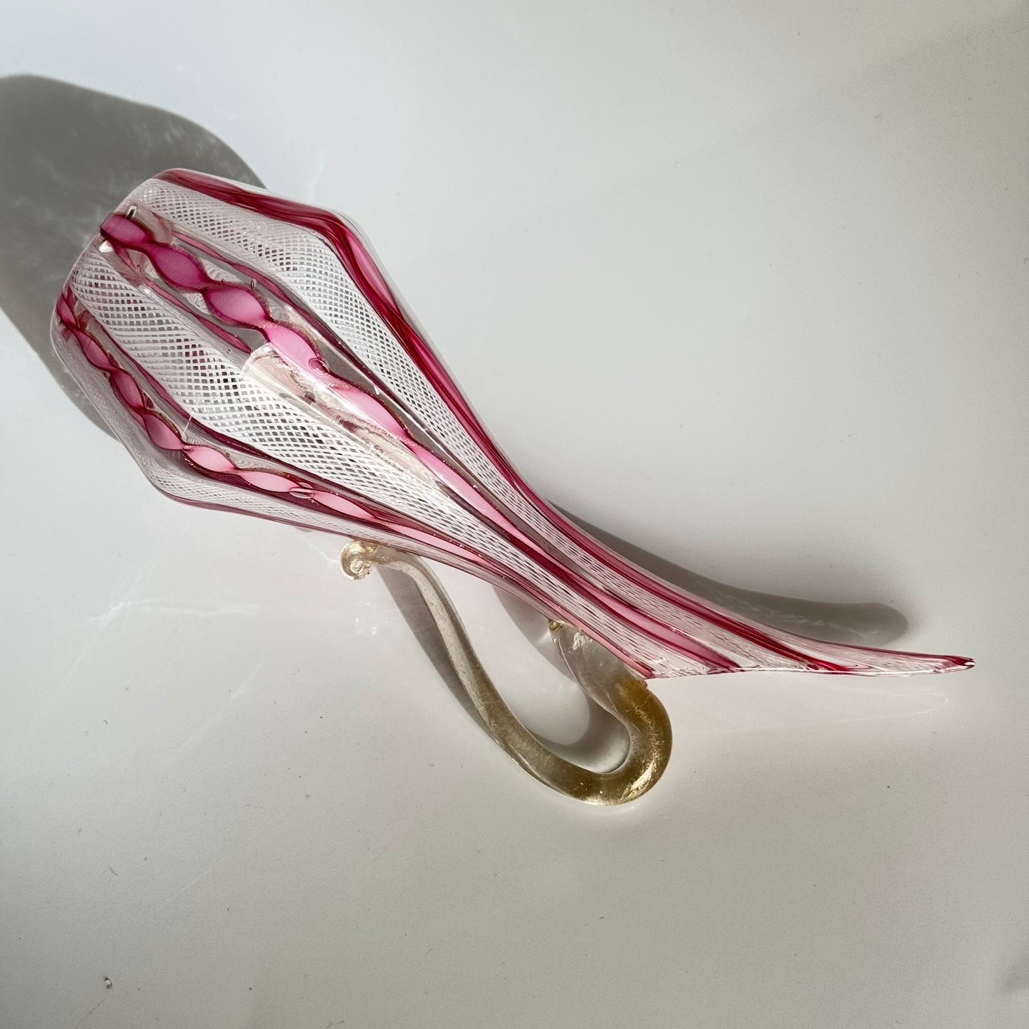 Vase Aiguière en Verre de Murano 2 – Technique Latticino