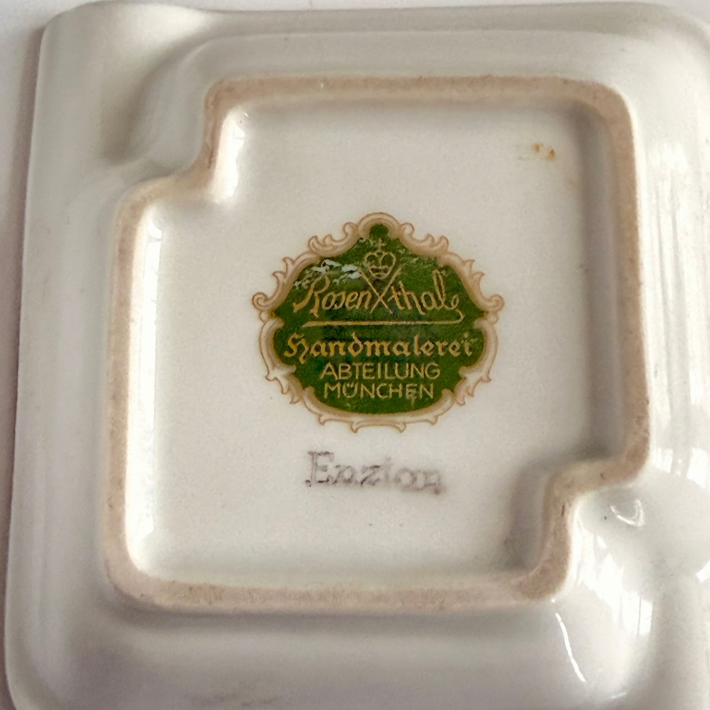 Cendrier Vintage en Porcelaine Rosenthal – Décor Peint à la Main "Gentiane"