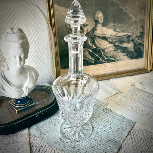 Saint-Louis crystal decanter with stopper, beautiful cut crystal similar to Stella model