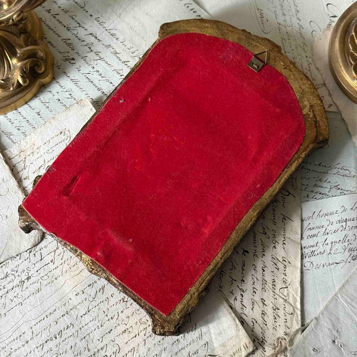 Petit Miroir Vintage Doré – Style Néoclassique & Napoléon III